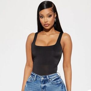 Fashion Nova Double Lined Tank Top - Black